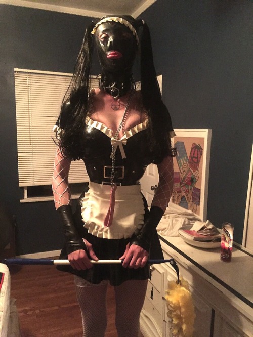 rubbercamille: Serving my Mistress as a rubber sissy maid. She... 2